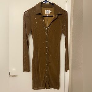 NWT Princess Polly Mini Dress - Brown Size 4